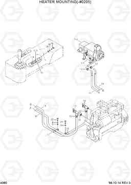 4080 HEATER MOUNTING(-#0205) HL770(-#1000), Hyundai