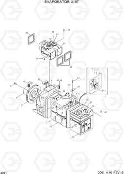 4091 AIR CONDITIONER DUCT GROUP(-#0205) HL770(-#1000), Hyundai