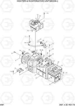 4097 HEATER & EVAPORATOR UNIT(#0206-) HL770(-#1000), Hyundai