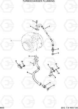 8500 TURBOCHARGER PLUMBING HL770(-#1000), Hyundai