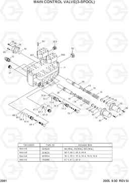 2061 MAIN CONTROL VALVE(3-SPOOL) HL770(#1001-#1170), Hyundai