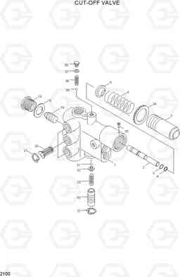 2100 CUT-OFF VALVE HL770(#1001-#1170), Hyundai