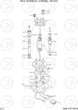 2111 RCV LEVER(2/3, 2-SPOOL, -#1132) HL770(#1001-#1170), Hyundai