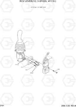 2151 RCV LEVER(1/2, 3-SPOOL, #1116-) HL770(#1001-#1170), Hyundai