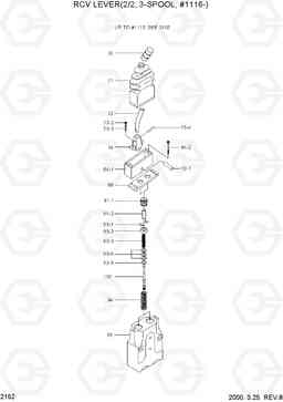 2152 RCV LEVER(2/2, 3-SPOOL, #1116-) HL770(#1001-#1170), Hyundai