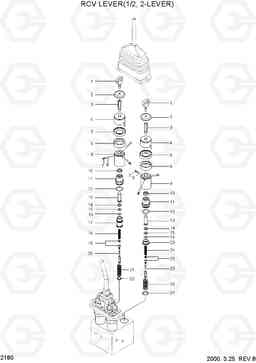 2180 RCV LEVER(1/2, 2-LEVER) HL770(#1001-#1170), Hyundai