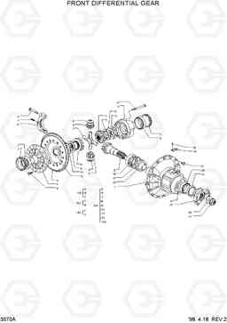 3070A FRONT DIFFERENTIAL GEAR HL770(#1001-#1170), Hyundai