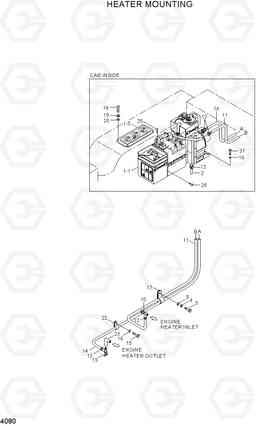 4080 HEATER MOUNTING HL770(#1001-#1170), Hyundai