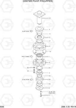 5030 CENTER PIVOT PIN(UPPER) HL770(#1001-#1170), Hyundai