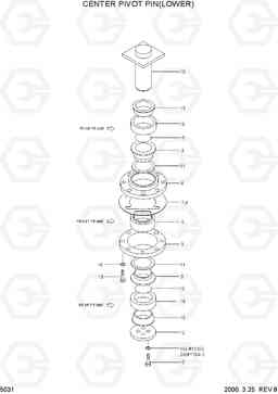 5031 CENTER PIVOT PIN(LOWER) HL770(#1001-#1170), Hyundai