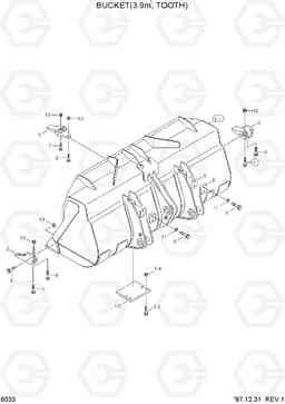 6033 BUCKET(3.9M3, TOOTH) HL770(#1001-#1170), Hyundai