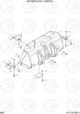 6034 BUCKET(3.9M3, 2-PIECE TOOTH) HL770(#1001-#1170), Hyundai