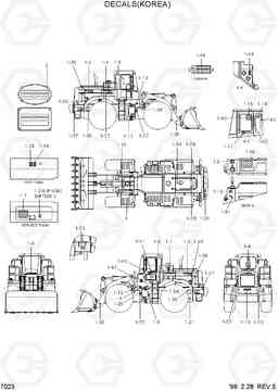 7023 DECALS(KOREAN) HL770(#1001-#1170), Hyundai