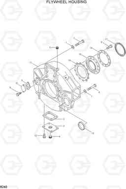 8240 FLYWHEEL HOUSING HL770(#1001-#1170), Hyundai