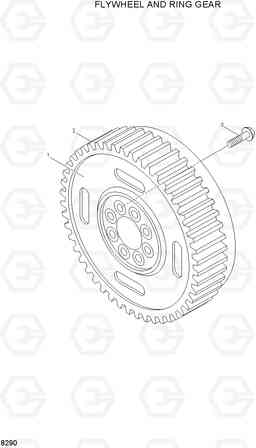 8290 FLYWHEEL AND RING GEAR HL770(#1001-#1170), Hyundai