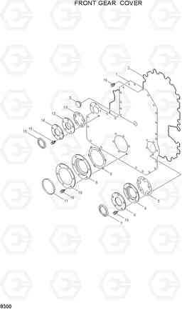 8300 FRONT GEAR COVER HL770(#1001-#1170), Hyundai