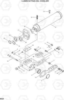 8320 LUBRICATING OIL COOLER HL770(#1001-#1170), Hyundai