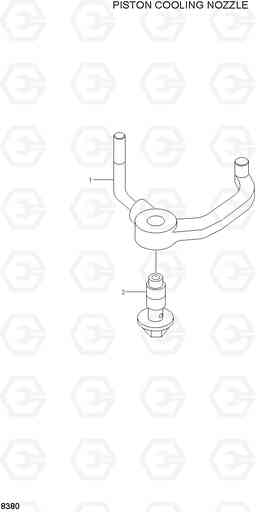 8380 PISTON COOLING NOZZLE HL770(#1001-#1170), Hyundai