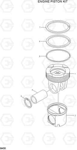 8400 ENGINE PISTON KIT HL770(#1001-#1170), Hyundai