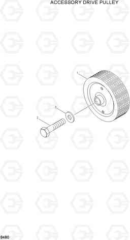 8480 ACCESSORY DRIVE PULLEY HL770(#1001-#1170), Hyundai