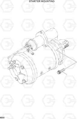 8500 STARTING MOTOR MOUNTING HL770(#1001-#1170), Hyundai