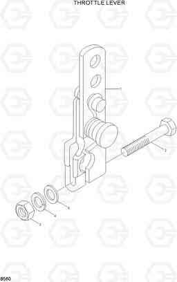 8560 THROTTLE LEVER HL770(#1001-#1170), Hyundai