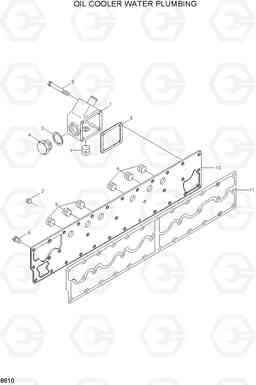 8610 OIL COOLER WATER PLUMBING HL770(#1001-#1170), Hyundai