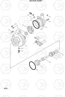 8620 WATER PUMP HL770(#1001-#1170), Hyundai
