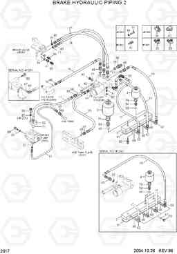 2017 BRAKE HYDRAULIC PIPING 2 HL770(#1171-), Hyundai