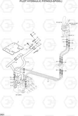 2021 PILOT HYDRAULIC PIPING(3-SPOOL) HL770(#1171-), Hyundai