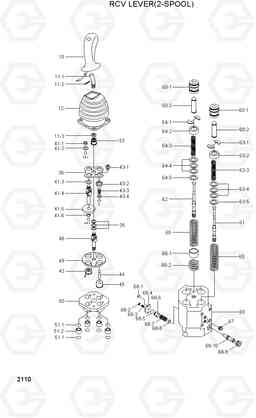 2110 RCV LEVER(2-SPOOL) HL770(#1171-), Hyundai