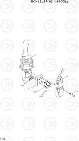 2150 RCV LEVER(1/2, 3-SPOOL) HL770(#1171-), Hyundai