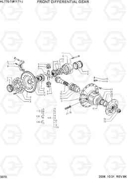 3070 FRONT DIFFERENTIAL GEAR HL770(#1171-), Hyundai