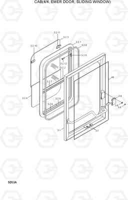 5053A CAB(4/4, EMER DOOR, SLIDING WINDOW) HL770(#1171-), Hyundai