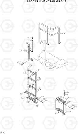 5110 LADDER & HANDRAIL GROUP HL770(#1171-), Hyundai