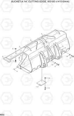 6032 BUCKET(4.1M3,CUTTING EDGE,W3100-H1510MM) HL770(#1171-), Hyundai