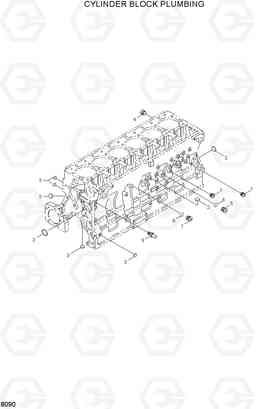 8090 CYLINDER BLOCK PLUMBING HL770(#1171-), Hyundai