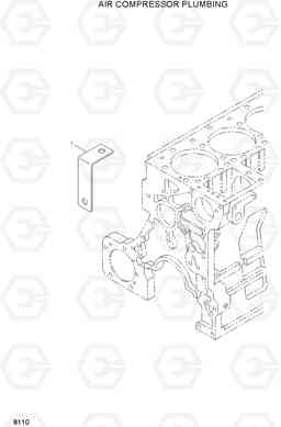 8110 AIR COMPRESSOR PLUMBING HL770(#1171-), Hyundai