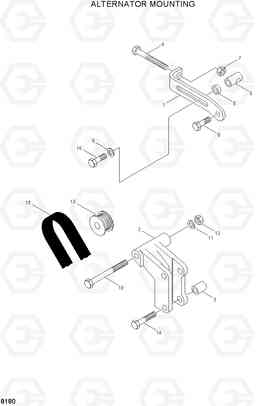 8180 ALTERNATOR MOUNTING HL770(#1171-), Hyundai