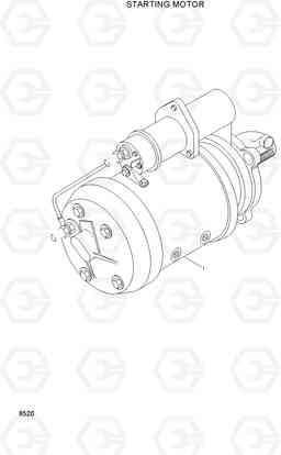 8520 STARTING MOTOR HL770(#1171-), Hyundai