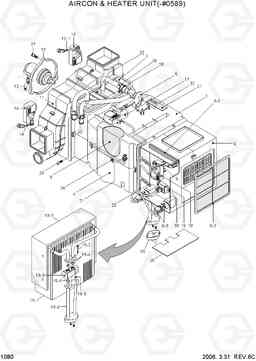 1080 AIRCON & HEATER UNIT(-#0589) HL770-7, Hyundai