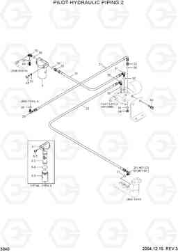 3040 PILOT HYDRAULIC PIPING 2 HL770-7, Hyundai