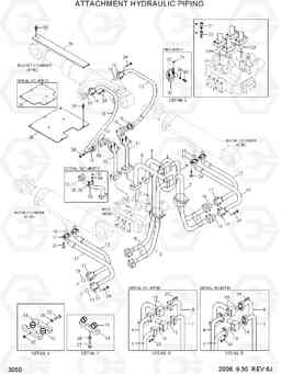 3050 ATTACHMENT HYDRAULIC PIPING HL770-7, Hyundai