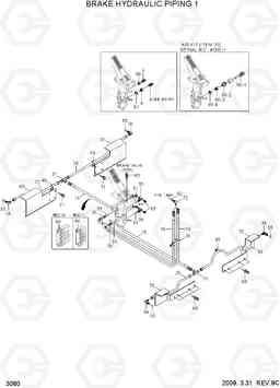 3080 BRAKE HYDRAULIC PIPING 1 HL770-7, Hyundai