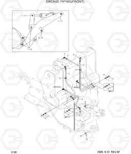 3100 GREASE PIPING(FRONT) HL770-7, Hyundai