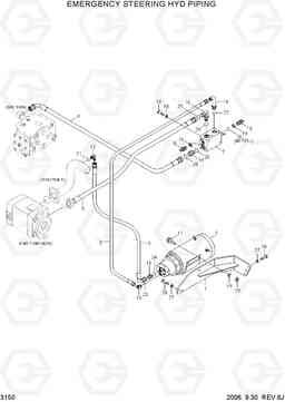 3150 EMERGENCY STEERING HYD PIPING HL770-7, Hyundai