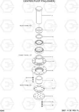 5040 CENTER PIVOT PIN(LOWER) HL770-7, Hyundai