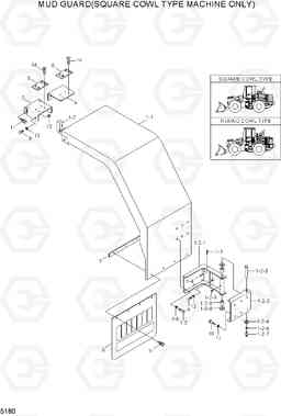 5180 MUD GUARD(SQUARE COWL TYPE) HL770-7, Hyundai