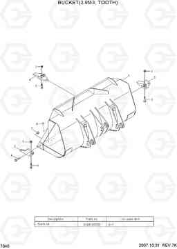 7040 BUCKET(3.9M3, TOOTH) HL770-7, Hyundai