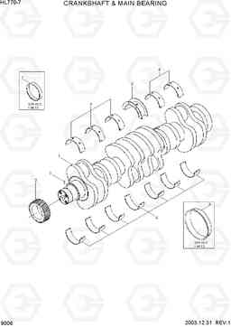 9006 CRANKSHAFT & MAIN BEARING HL770-7, Hyundai